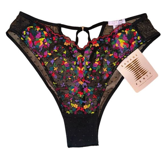 FENTY NWT SAVAGE X FLORAL STRING BIKINI BOTTOM BY RIHANNA IN SIZE EXTRA SMALL - Picture 8 of 8